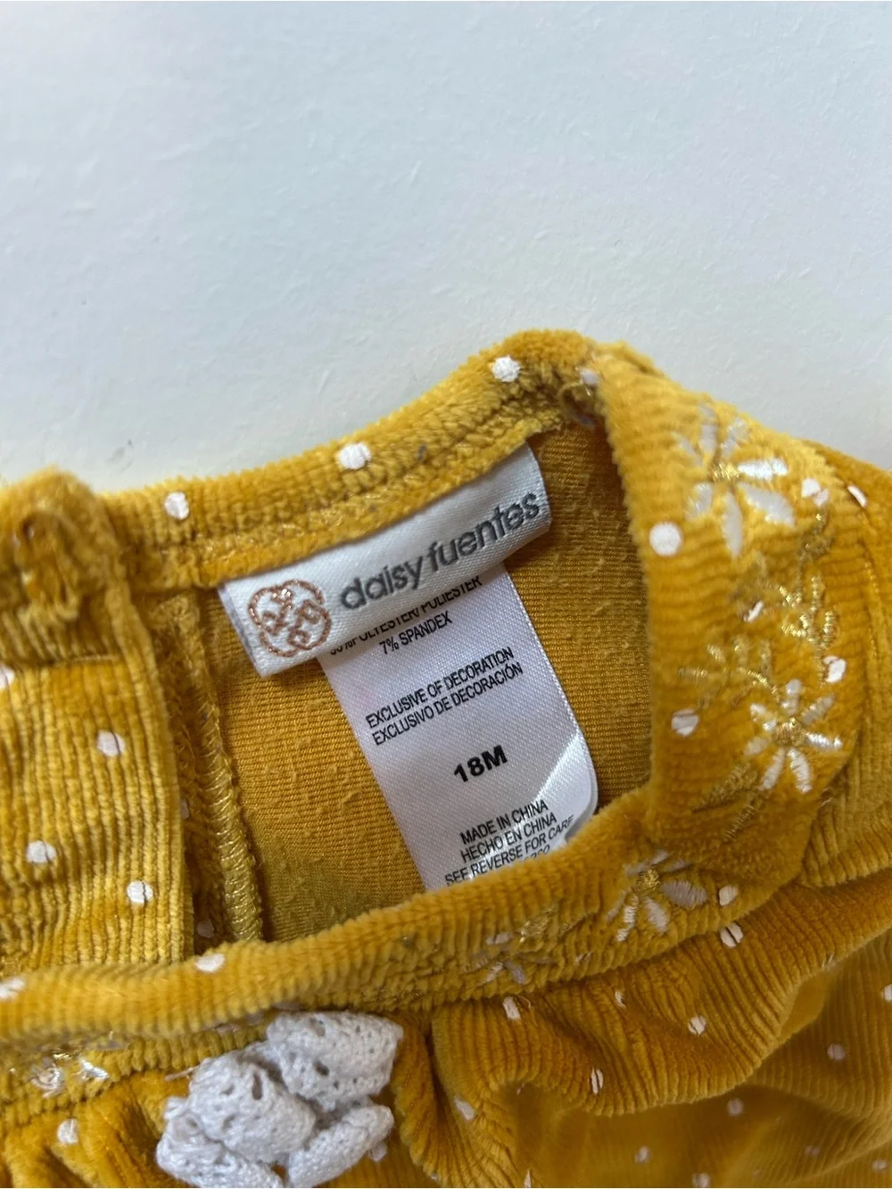 Daisy Fuentes Mustard Yellow Polka Dot Flutter Sleeve Dress